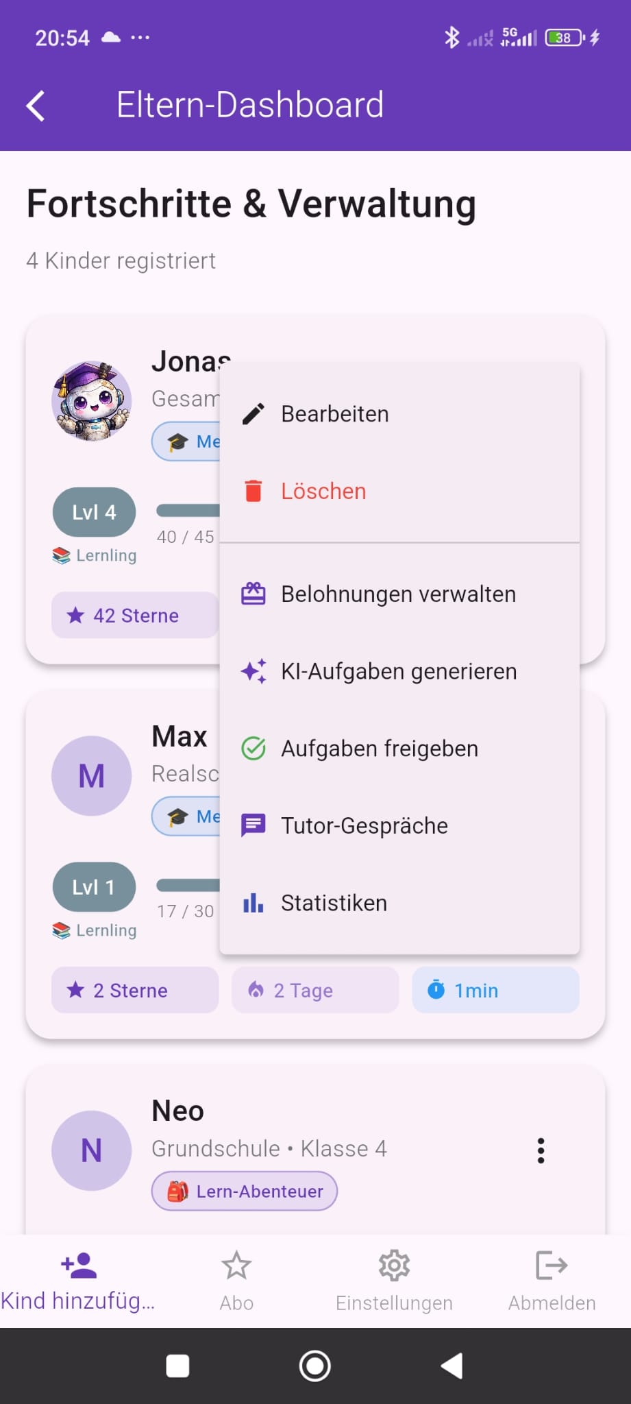 Lerndex Parent Dashboard