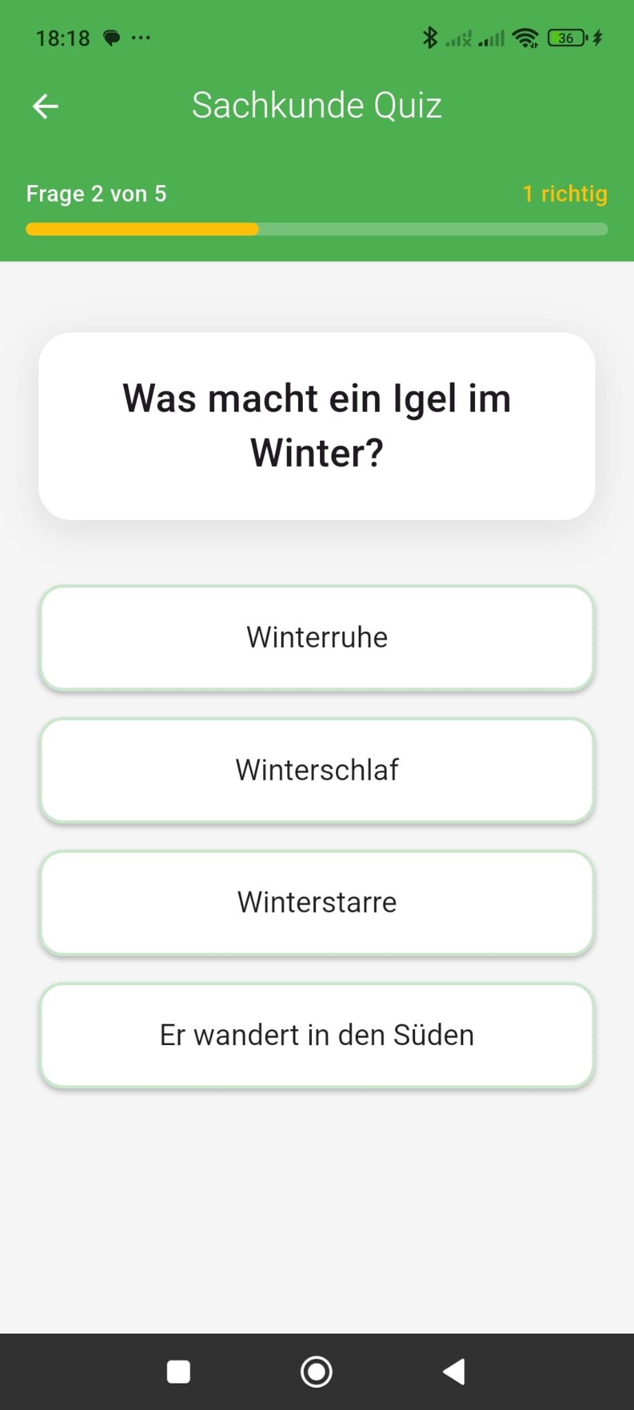 Lerndex Quiz Screen